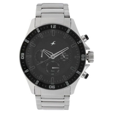 Fastrack NS3072SM01 Big Time Quartz Chronograph Black Dial Stainless Steel Strap Watch | MNK SHOP