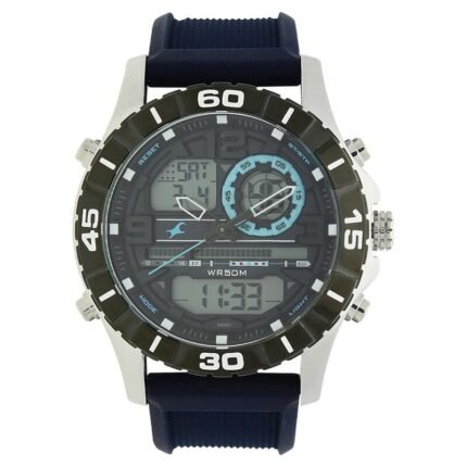 Fastrack NS38035SP02 Quartz Analog Digital Grey Dial Silicone Strap Watch | MNK SHOP