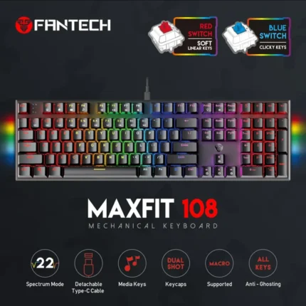 Fantech MAXFIT108 MK855 Blue Switch RGB Mechanical Keyboard | MNK SHOP