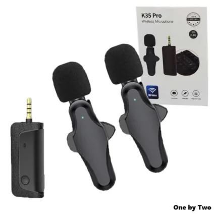 K35 Pro Dual Mic Wireless Lavalier Microphone | MNK SHOP