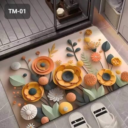 3D Water Absorbing Floor Mat Printed Non-Slip, Door & Bathroom Use | MNK SHOP