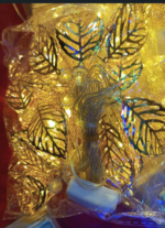 Metal 3D Leaf Shape Golden LED Fairy String Light | Decorative Leaf Light for Bedroom & Home Decor | MNK SHOP