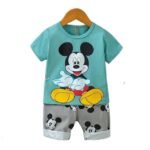 Trendy Half Sleeve T-shirt & Pant Set, ট্রেন্ডি হাফ স্লিভ টি-শার্ট ও প্যান্ট সেট। MNK SHOP - Image 4
