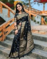 Deluxe Premium Quality Japani Silk Saree with Blouse Piece Wear | ডেলুক্স প্রিমিয়াম কোয়ালিটি শাড়ির নতুন ডিজাইন ওয়্যার । MNK SHOP - Image 5
