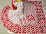 Half silk screen print saree with blause pcs | হাফ সিল্ক শাড়ি । MNK SHOP - Image 2