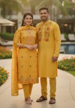 Modern Youth Choice Block Print Three Piece Attire | আধুনিক ট্রেন্ডি পছন্দ প্রিন্টেড থ্রি পিস পোশাক । MNK SHOP - Image 4