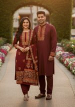 Exclusive Embroidery Panjabi Three Piece Couple Set Outfit | এক্সক্লুসিভ এমব্রয়ডারি কাপলদের স্টাইল আউটফিট । MNK SHOP