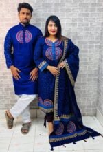 Attractive Set Block Print Three Piece Attire | আকর্ষণীয় সেট ফ্যাশনেবল থ্রি পিস পোশাক । MNK SHOP - Image 4