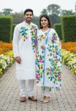 Casual Daily Wear Block Print Three Piece Attire | ক্যাজুয়াল ডেইলি ওয়্যার দৈনন্দিন থ্রি পিস পোশাক । MNK SHOP - Image 3