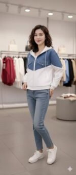 Trendy Ladies Denim Jacket, ট্রেন্ডি লেডিস ডেনিম জ্যাকেট। MNK SHOP - Image 5