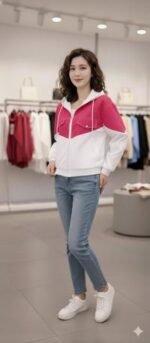 Trendy Ladies Denim Jacket, ট্রেন্ডি লেডিস ডেনিম জ্যাকেট। MNK SHOP - Image 6