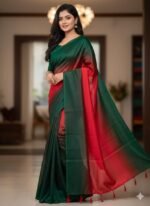 Premium Chanderi Silk Saree, প্রিমিয়াম চান্দেরি সিল্ক শাড়ি। MNK SHOP - Image 2