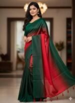 Stylish Chanderi Silk Saree, স্টাইলিশ চান্দেরি সিল্ক শাড়ি। MNK SHOP