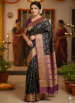 Soft Kashmeri Katan Saree, নরম কাশমেরি কাতান শাড়ি। MNK SHOP - Image 6