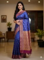 Premium Kashmeri Katan Saree, প্রিমিয়াম কাশমেরি কাতান শাড়ি। MNK SHOP - Image 2