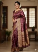 Stylish Kashmeri Katan Saree, স্টাইলিশ কাশমেরি কাতান শাড়ি। MNK SHOP - Image 2