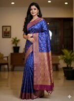Stylish Kashmeri Katan Saree, স্টাইলিশ কাশমেরি কাতান শাড়ি। MNK SHOP - Image 3
