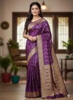 Stylish Kashmeri Katan Saree, স্টাইলিশ কাশমেরি কাতান শাড়ি। MNK SHOP - Image 5