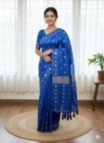 Soft Half Silk Jamdani Print Saree, নরম হাফ সিল্ক জামদানি প্রিন্ট শাড়ি। MNK SHOP