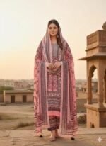 Luxury Ready Made Pure Dubai Silk Digital Print Three Piece, লাক্সারি রেডি মেড পিওর দুবাই সিল্ক ডিজিটাল প্রিন্ট থ্রি পিস। MNK SHOP - Image 8