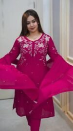 Trendy Rayon Cotton Dress Full Set Embroidery, ট্রেন্ডি রেয়ন কটন ড্রেস ফুল সেট এমব্রয়ডারি। MNK SHOP - Image 6