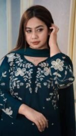 Trendy Rayon Cotton Dress Full Set Embroidery, ট্রেন্ডি রেয়ন কটন ড্রেস ফুল সেট এমব্রয়ডারি। MNK SHOP - Image 2