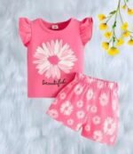 Stylish Half Sleeve T-shirt & Pant Set, স্টাইলিশ হাফ স্লিভ টি-শার্ট ও প্যান্ট সেট। MNK SHOP