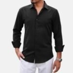 Trendy Solid Color Shirt, ট্রেন্ডি সলিড কালার শার্ট। MNK SHOP
