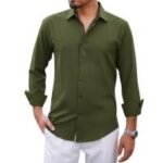 Trendy Solid Color Shirt, ট্রেন্ডি সলিড কালার শার্ট। MNK SHOP - Image 5