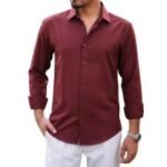 Trendy Solid Color Shirt, ট্রেন্ডি সলিড কালার শার্ট। MNK SHOP - Image 6
