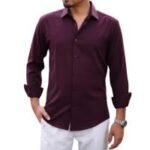 Trendy Solid Color Shirt, ট্রেন্ডি সলিড কালার শার্ট। MNK SHOP - Image 7