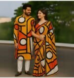 Traditional Designer Eid Special Couple Saree Panjabi Combo | ঐতিহ্যবাহী ডিজাইনার স্টাইলিশ ঈদ কাপল কম্বো । MNK SHOP