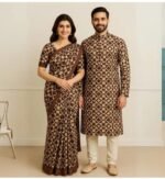 Exclusive Embroidery Premium Saree Panjabi Couple Dress | এক্সক্লুসিভ এমব্রয়ডারি স্টাইলিশ কাপল সেট । MNK SHOP - Image 8