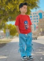 Aesthetic Dynamic Look Boys Denim Pant and T-Shirt Set Wear | নান্দনিক ডাইনামিক লুক ফ্যাশনেবল ডেনিম সেট ওয়্যার । MNK SHOP