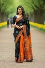 Vibrant Fancy Style Premium Dhupiyan Silk Saree | চমৎকার ফ্যান্সি স্টাইল সুন্দর সিল্ক শাড়ি কালেকশন । MNK SHOP - Image 2