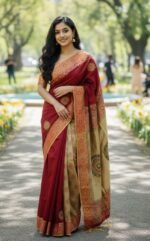 High Grade Soft Texture Premium Dhupiyan Silk Saree | উন্নত মানের নরম ফেব্রিক নতুন ধুপিয়ান শাড়ি । MNK SHOP - Image 3