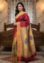 Traditional Weaving Premium Dhupiyan Silk Saree Wear | ঐতিহ্যবাহী সিল্ক বুনন প্রিমিয়াম ফ্যাশন শাড়ি ওয়্যার । MNK SHOP - Image 16