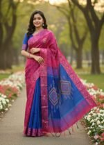 Exclusive Block Print Premium Dhupiyan Silk Saree | এক্সক্লুসিভ ব্লক প্রিন্ট ফ্যাশনেবল ধুপিয়ান শাড়ি । MNK SHOP - Image 7