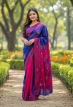 Traditional Weaving Premium Dhupiyan Silk Saree Wear | ঐতিহ্যবাহী সিল্ক বুনন প্রিমিয়াম ফ্যাশন শাড়ি ওয়্যার । MNK SHOP - Image 8