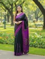Traditional Weaving Premium Dhupiyan Silk Saree Wear | ঐতিহ্যবাহী সিল্ক বুনন প্রিমিয়াম ফ্যাশন শাড়ি ওয়্যার । MNK SHOP - Image 3