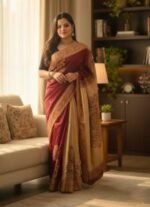 Traditional Weaving Premium Dhupiyan Silk Saree Wear | ঐতিহ্যবাহী সিল্ক বুনন প্রিমিয়াম ফ্যাশন শাড়ি ওয়্যার । MNK SHOP - Image 7