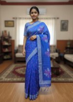Deluxe Premium Quality Half Silk Saree | ডেলুক্স প্রিমিয়াম কোয়ালিটি সেরা হাফ সিল্ক শাড়ি । MNK SHOP - Image 5