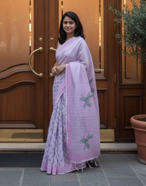 1771671335_L_6 Rich Benaroshi Texture Half Silk Saree | অভিজাত বেনারসী টেক্সচার সুন্দর হাফ সিল্ক শাড়ি । MNK SHOP - Image 1
