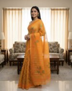 Sophisticated Skin Print Half Silk Saree | সোফিস্টিকেটেড স্কিন প্রিন্ট হাফ সিল্ক শাড়ি কালেকশন । MNK SHOP - Image 4