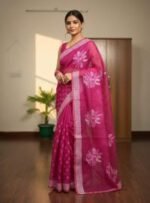 Rich Benaroshi Texture Half Silk Saree | অভিজাত বেনারসী টেক্সচার সুন্দর হাফ সিল্ক শাড়ি । MNK SHOP - Image 10