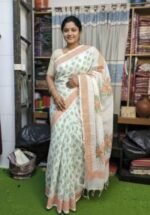 Rich Benaroshi Texture Half Silk Saree | অভিজাত বেনারসী টেক্সচার সুন্দর হাফ সিল্ক শাড়ি । MNK SHOP - Image 8