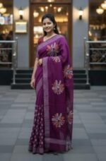Rich Benaroshi Texture Half Silk Saree | অভিজাত বেনারসী টেক্সচার সুন্দর হাফ সিল্ক শাড়ি । MNK SHOP - Image 13