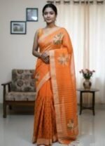 Rich Benaroshi Texture Half Silk Saree | অভিজাত বেনারসী টেক্সচার সুন্দর হাফ সিল্ক শাড়ি । MNK SHOP - Image 14