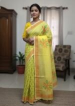 Rich Benaroshi Texture Half Silk Saree | অভিজাত বেনারসী টেক্সচার সুন্দর হাফ সিল্ক শাড়ি । MNK SHOP - Image 4
