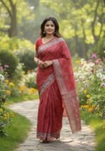 Designer Blouse Match Kaftan Silk Saree | ডিজাইনার ব্লাউজ ম্যাচিং স্টাইলিশ সিল্ক শাড়ি । MNK SHOP